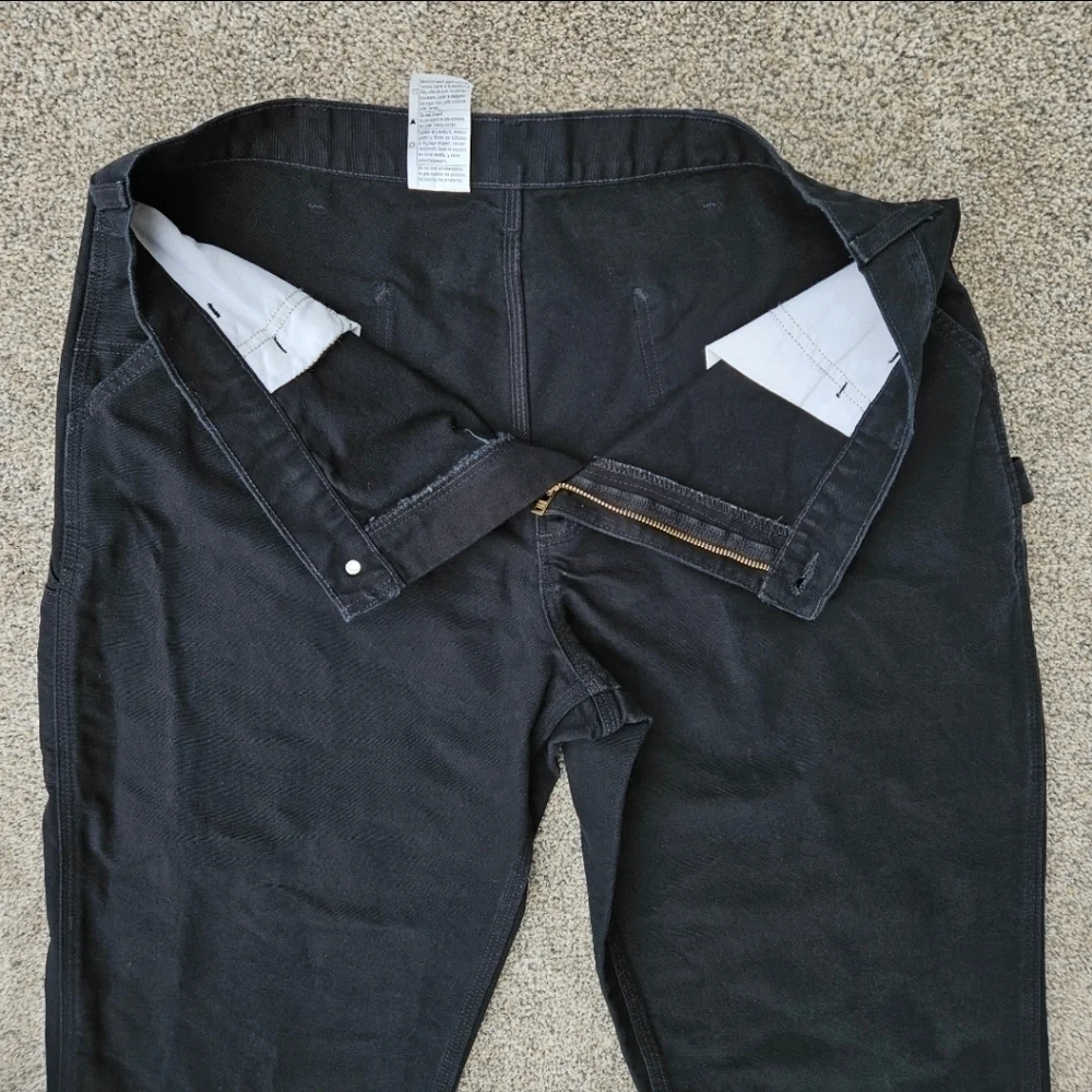 Carhartt Pants Dungaree Fit Cargo Work Pants Black B11 BLK Men's Size 38x32
